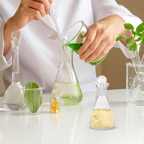 Mipcase 1pc Flask Science Beakers, Narrow Mouth Erlenmeyer Laboratory Graduated Cylinder Lab Equipment