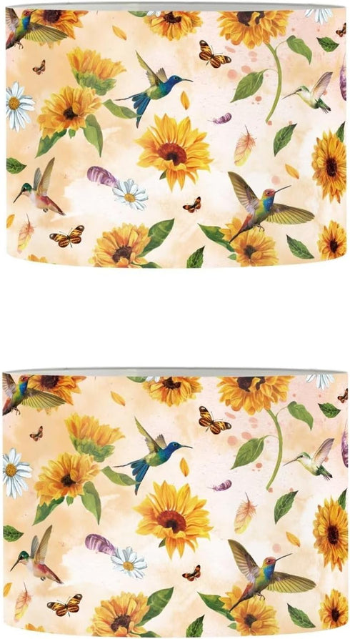 Hummingbird Dreaweet Sunflower Lamp Shades for Floor Lamps,Small Size Hardback Drum Shade for Table Lamp,Bedroom Living