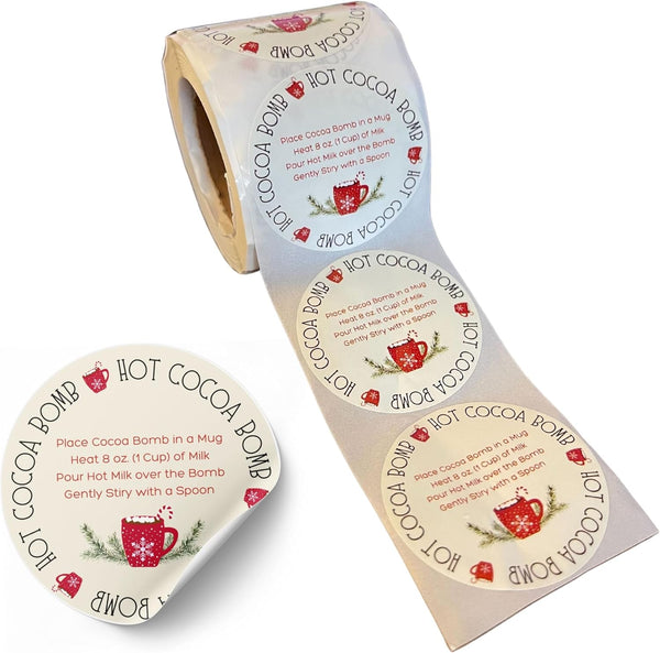 Lashicorn Hot Cocoa Bomb Stickers 250 per Roll 2 Chocolate Instructions DIYers Bulk