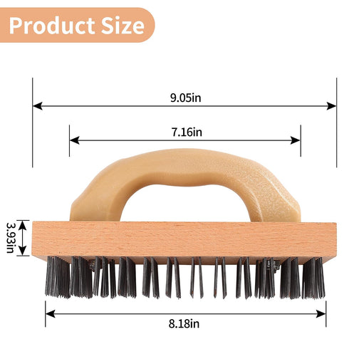 12X8 Wires,1PCS Wire Brush with Handle, Large Wire Brush for Cleaning Rust Removal Hotels Grills Welding Slags Rows