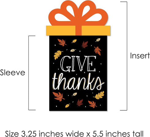 Set 8 Big Dot of Happiness Give Thanks - Thanksgiving Party Money and Gift Card Sleeves - Nifty Gifty Card Holders