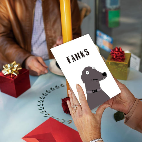 FSSDAS Funny Dog Thank You Card for Men Women, Cute Thank You Gifts Cards for Teacher Boss with Envelope, Sweet