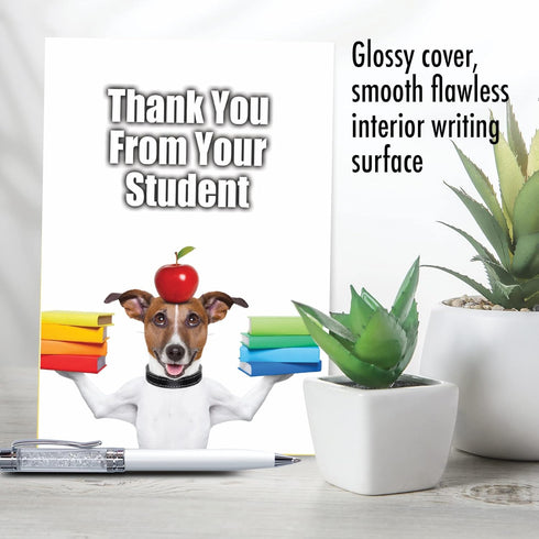 NobleWorks Funny Thank You Student Appreciation Notecard (1 Card) with 5 x 7 Inch Envelope - Notes for Teacher, Mentor,