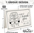 50 Pack Whaline Wedding Thank You Cards Boxed Black The New Mr & Mrs Car Cake Thank You Greeting Note Cards