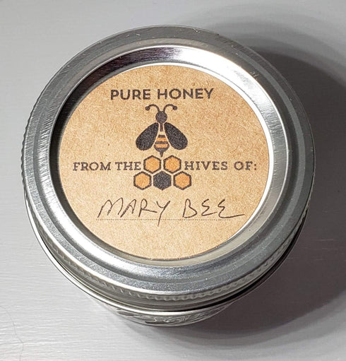 HONEY LABELS (kraft), 2" Round, Set of 12