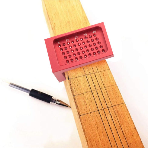 T Type Scribe Sign Measuring Tool, Calibration Ruler Red Woodworking Aluminum Alloy Scribe Sign Measuring Tool