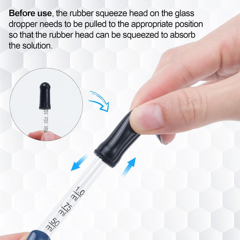 2pcs 1ml Glass Eye Dropper, Bent & Straight Tip Calibration Liquid Dropper with Cleaning Brush (Black)