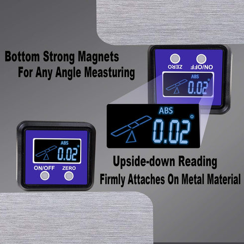 eOUTIL Digital Angle Gauge and Protractor, Inclinometer Level Box with Magnetic Base for Woodworking and Construction