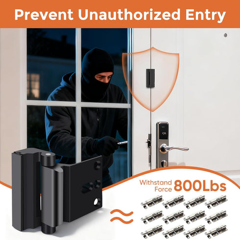 Jkrycyf 2 Pack 800 lbs, Home Security Door Reinforcement Lock, Door Locks for Kids Safety Withstand Child Proof Door