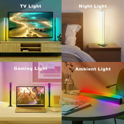 RGBW LED Light Strip, Music Sync RGB IC LED Lights Bars, USB Powered Ambient Lighting, Remote Control Color Changing