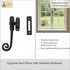 Hammered Mystic Colonial Medieval Cast Iron Monkey Tail Window Latch Fastener | Rustic Black Coated for Cottage