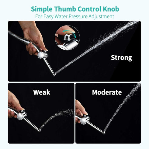 7 BARROCK Hand Held Bidet Sprayer for Toilet Shattaf Sprayer Replacement, Holes Handheld Jet Spraying Ergonomic Handle