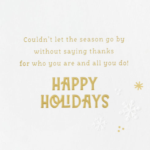 Grateful For You - Hallmark Christmas Thank You Card for Teachers & Workers