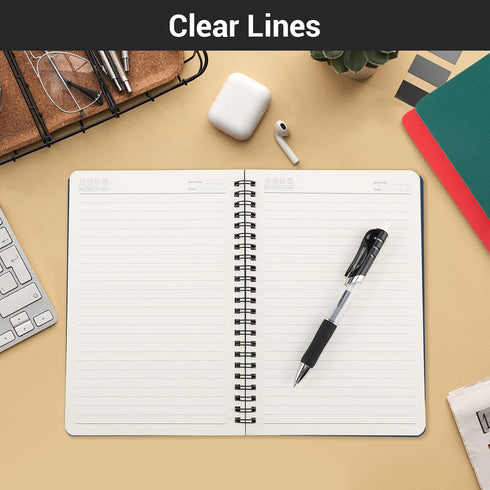 EUSOAR Spiral Lined Notebook, A5 3 Packs, 5.5"X8.3", 120 Pages Lined Travel Writing Notebooks Journal
