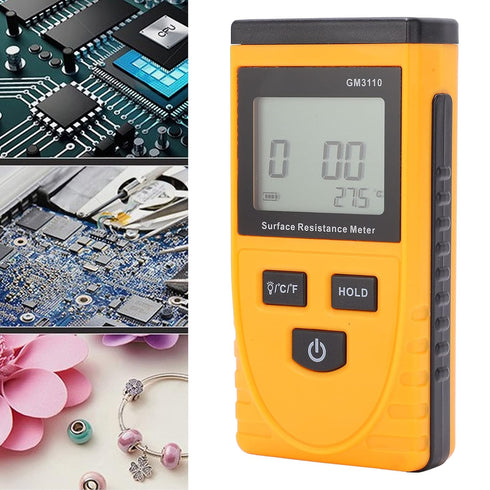 GM3110 Surface Resistance Meter, Anti-Static Tester with High-Definition LCD Backlight Digital Display