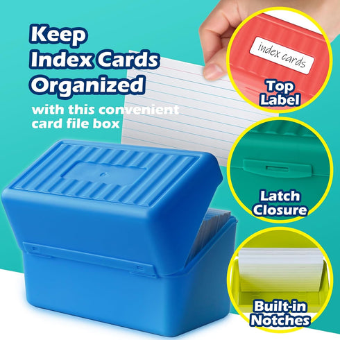 Olivo 3x5 3"x5" 2 Pack Index Card Holder Box Flash Note Card Holder Storage File Box Organizer Case for Cards, Black
