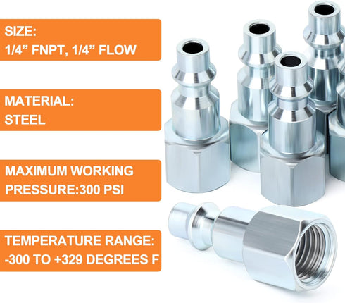 GASHER 1/4-Inch NPT Female Industrial Air Plug, Pneumatic Plugs 300PSI (30-Pack) by GASHER