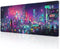 Retro Japanese Anime Gaming Mouse Pad XL, Cool Dark Purple Red Vaporwave City Extended Desk Mat
