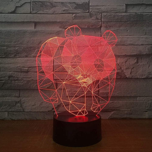 DAGIJIRD 7 3D Color Change Cute Panda Acrylic Board Night Light LED Desk Lamp Touch Switch Room Decor Gift