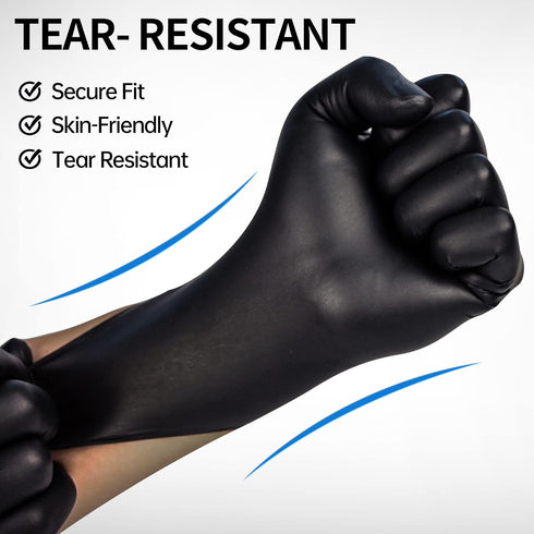 Black Nitrile Exam Gloves Basic Medical - Latex-Free & Powder-Free, 5 mil Gloves, NGPF-1047 (Pack of 100), X-Large