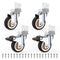 2 Inch Side Mount Casters Set of 4, Heavy Duty Furniture Wheels Supporting Up to 250 LBS, 2 with Brakes