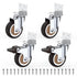 2 Inch Side Mount Casters Set of 4, Heavy Duty Furniture Wheels Supporting Up to 250 LBS, 2 with Brakes