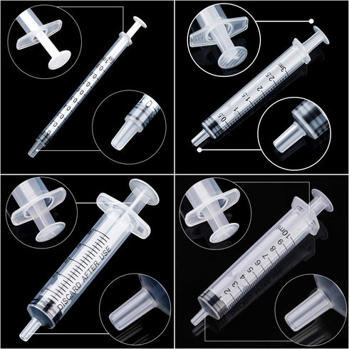20 Packs Plastic Syringe with Measurement - Suitable for Measuring, Watering, Refilling (1 ml/3 ml/5 ml/10 ml)