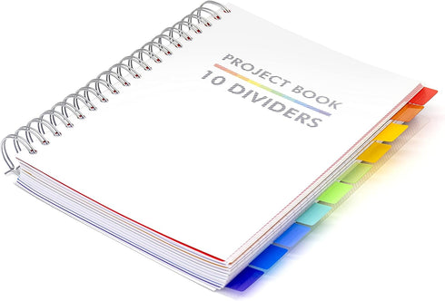 Pukka Pad B5 Subject Notebook – 10 Repositionable Dividers, 400 Perforated Pages, 80GSM Paper, White, 7.48 x 9.84in