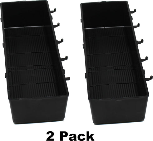 JSP Manufacturing Heavy Duty Black Peg Board Storage Bin - Parts Storage Bins Hooks to Peg Tool Board Workbench Craft (2)