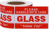 HYBSK 2x3 inch Handle with Care Thank You Glass Stickers, Adhesive Label, 300 Per Roll
