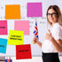 Zubebe 10 Pads Jumbo Sticky Notes, 11 x 11 Inch, Bright Colors, 25 Sheets/Pad