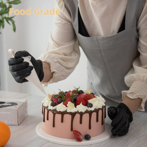 UC Global Trade Inc Black Disposable Vinyl Exam Gloves - Latex Free Powder Free for Household Cleaning, 100 Count