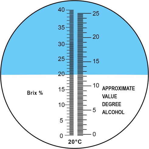 Alcohol Refractometer for Spirit - Alcohol Volume Percent with ATC Dual Scale Brix 0-40% 0-25% VOL