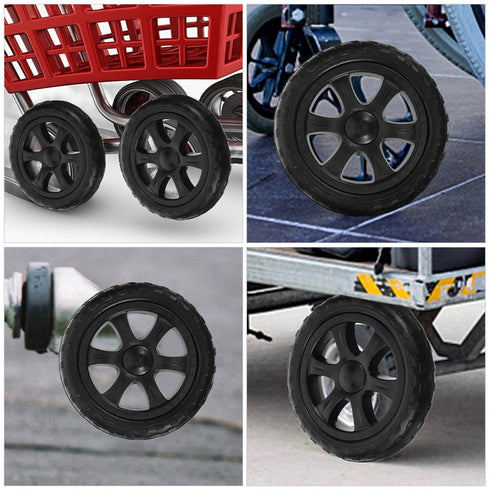 4pcs Veemoon Heavy Duty Plastic Shopping Cart Replacement Wheels for Grocery Utility Trolley Laundry Rolling Cart