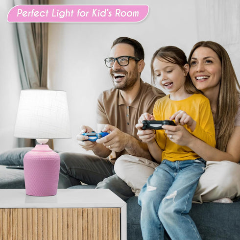 Sucolite 11.8'' Set 2, Small Table Lamps of Bedside Nightstand Lamps for Bedroom Kids Room, Cute Desk Lamps