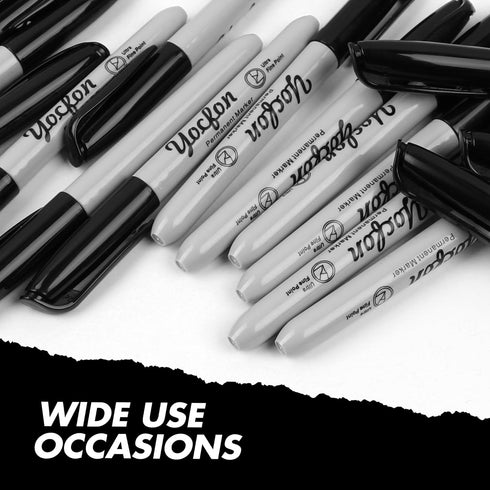 Ultra Fine Point Black Permanent Markers, 24 Pack, Works on Paper, Plastic, Stone, Glass, Metal