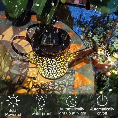 Yckeogln Solar Watering Can Lights Outdoor Garden,Outdoor Light Garden Plant Ornaments Solar Powered Waterproof Retro