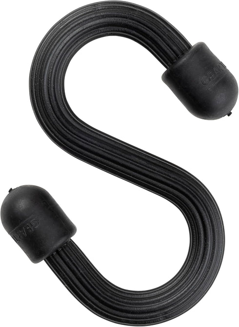 Nite Ize Gear Tie Bendable S-Hook - Utility S-Hook for Hanging, Tough Rubber Shell with Flexible Wire, Black (4 Pack)