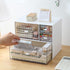 Desk Organizer with 4 Drawers, Makeup Organizer, Plastic Sundries Storage, Vanity Organizer, Cosmetic Desk Storage Box, Bathroom Counter or Dresser, White (CD-QBH-01) by Marknor