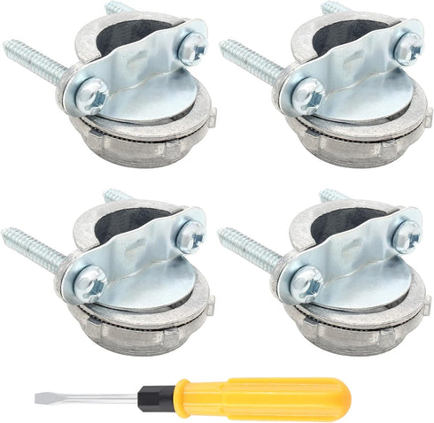 4 Pcs Zinc Clamp Type Cable Connectors, 3/4 Inch Clamp Fittings for Metallic Conduit Protect Cables