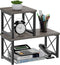Honiter Wood Desktop Shelf - 2 Tier Adjustable Stackable Office Supplies Desk Organizer, Freestanding Small Bookshelf,