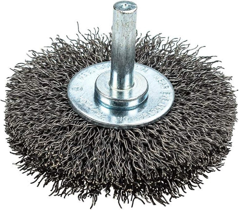 Forney 60015 Wheel Brush, 2-1/2-Inch Coarse Crimped Wire with 1/4-Inch Shank
