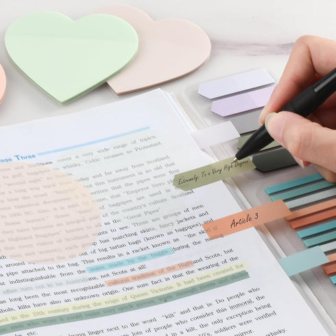 BAYTORY 1060 Sheets Transparent Sticky Tabs, Clear Sticky Notes Markers for Book Annotation and School