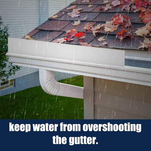 Gutter Valley Splash Guard - Aluminum Rain Diverter for Valley, Corner or Straight, 10 Inch Each (4 Pcs White)