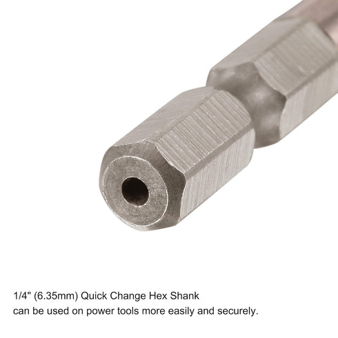 uxcell Combination Drill and Tap Bit Set M3 M4 M5 M6 M8 M10 with 1/4" Hex Shank, 6pcs High-speed Steel Tools