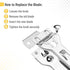 2 Pack, Bates- Metal Razor Blade Scraper Tool, Carbon Steel Blades, Stainless Steel Body, Heavy-Duty Cleaning Razor