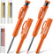 Hiboom 2 Pack Carpenter Pencils, Long Nose Mechanical Pencil Marker, 18 Refills, Scribe Tool
