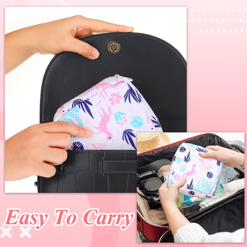 Bulyoou 4 Pack Portable Sanitary Napkin Storage Bag Kit, Cute Schoolfeminine Period Pouch Tampons Menstrual Period-Bags