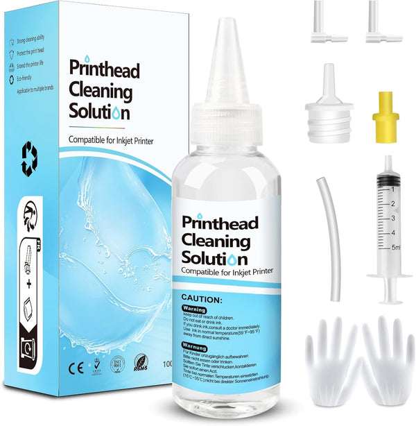 Printhead Cleaning Kit for Inkjet Printers, Epson Ecotank Printer Cleaner Kit, HP Brother Print Head Solution