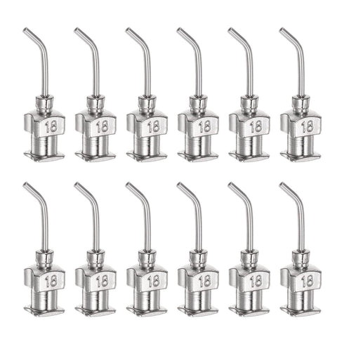 12pcs 18 Gauge 1/2" Stainless Steel Blunt Tip Dispensing Needles with Luer Lock for Ink, Glue, Syringes